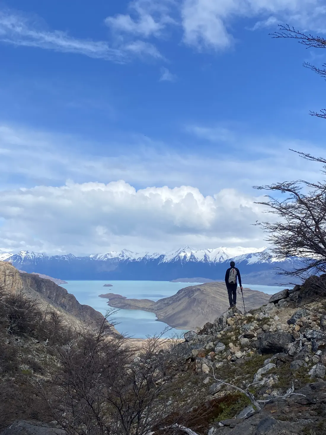 Alberto del Castillo looking over Lago Argentino, near Estancia Cristina
