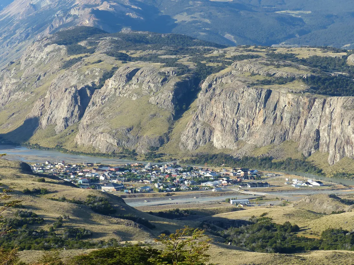 El Chaltén from above, on the way back