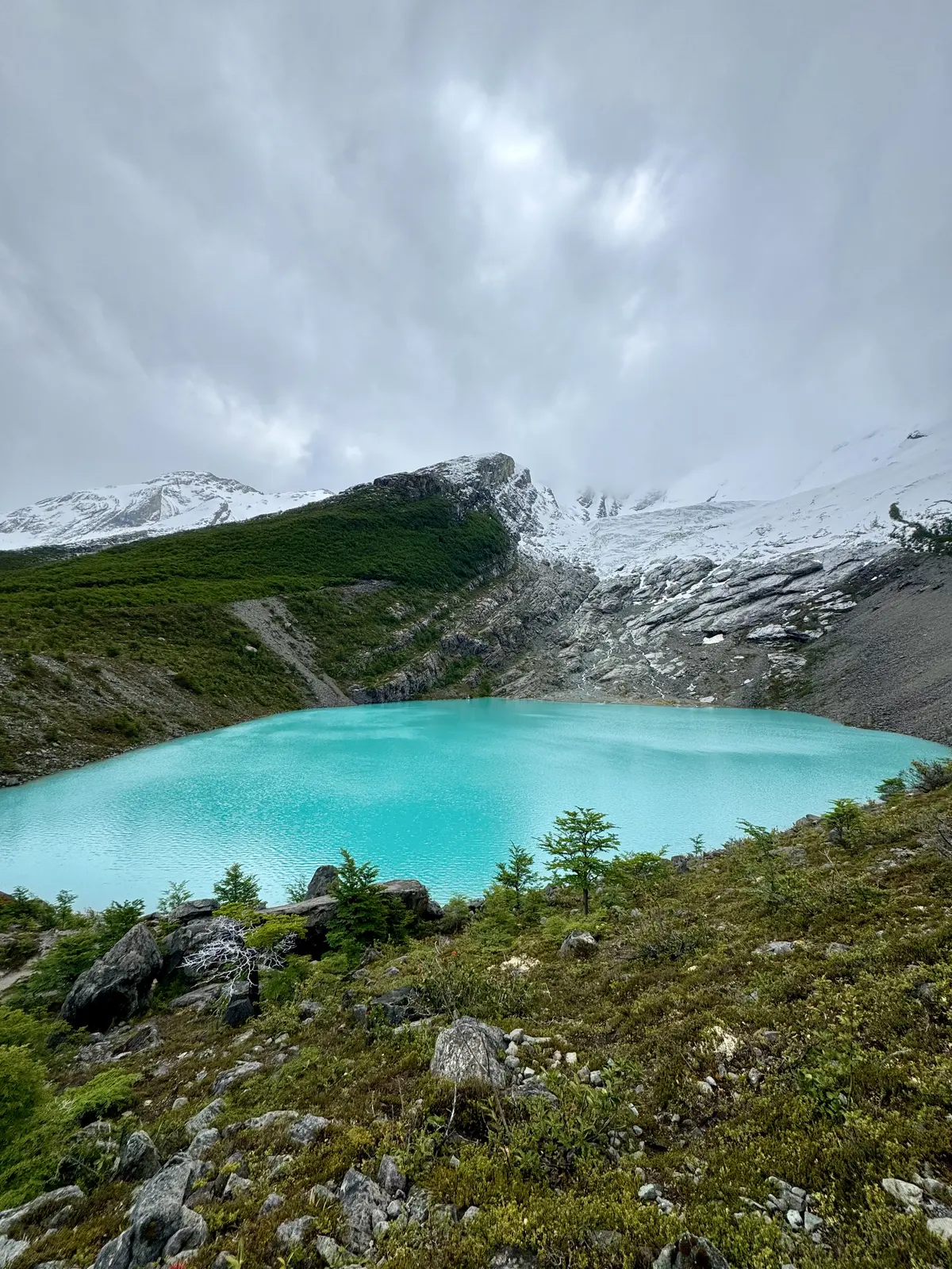 The lake below the Huemul Glacier