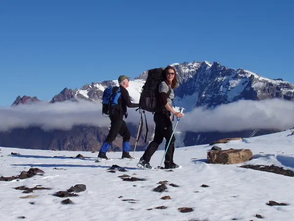Walking on snow near Paso del Viento
